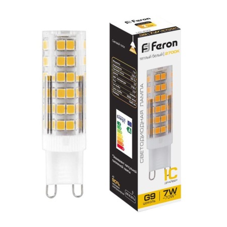 LED LED Feron, G9, 7 W, 175-265 V, white warm light