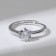 Ring "Classic" crystal, white color in silver, dimensionless