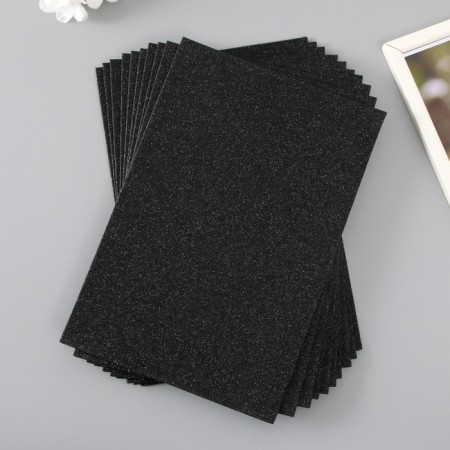 Foamiran glitter 2 mm, 20x30 cm, black-1