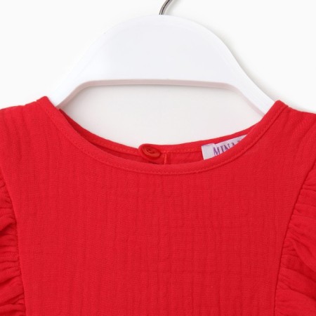 Kit for girls (blouse, shorts) minku red color, height 98-7