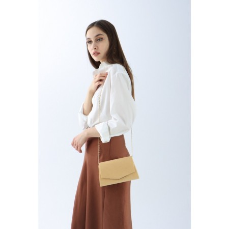 Female bag on a magnet, beige color-3