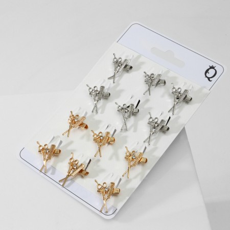 Brooch "hairdresser" mini, color mix (indivisible packing 12 pcs., Price per pcs.)-2
