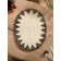 Rug Serving braided oval rattan, 40x30x0.5 cm, black and white