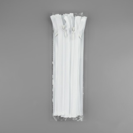 Lightning "Spiral", No. 3, detachable, automatic lock, 20 cm, white color-2
