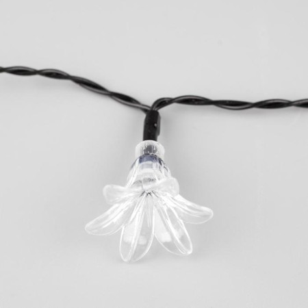 Garland “thread” 4.5 m with nozzles “Flowers”, IP44, Dark Thread, 30 LED, Glash glow/Aquamarine, 2 modes, solar battery-5
