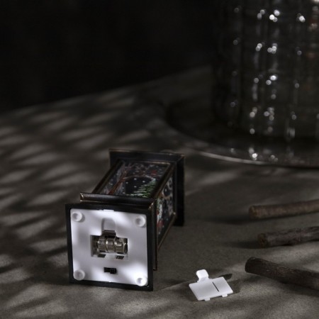 LED figure "Lantern with a snowman" 5.5 × 13 × 5.5 cm, plastic, batteries AG13x3, glow warm white-2