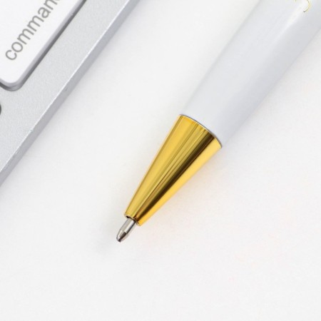 Pen in the gift case “Golden Teacher”, metal, blue paste, writing node 1.0 mm-4