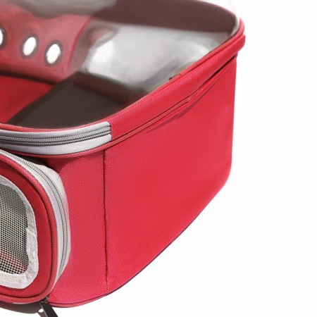 The backpack for carrying animals is transparent, 31 x 28 x 42 cm, red-3