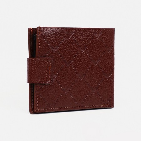 Male purse on a magnet, department for bills, for maps, brown color-1