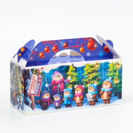 New Year. Gift box New Year's box Happy New Year "choir" with animation 25 x 9.5 x 11 cm.-2