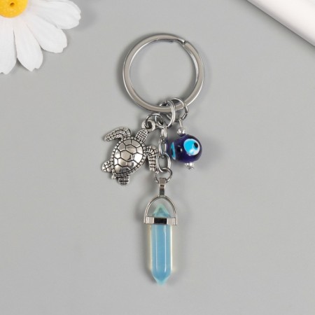 A keychain from the evil eye "Metal" Turtle with a talisman "5.7 cm