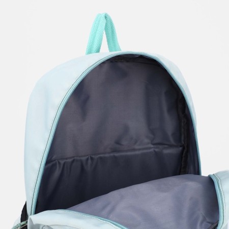 A backpack with a zipper, 3 outer pockets, green color-4