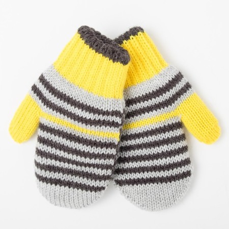 Mittens are children's double, yellow color, size 12