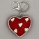 Soft toy "Volumetric Heart" with rhinestones, on a key fob, 7 cm, red color