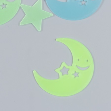 Stick phosphorus plastic "Months-Smails and stars" set 35-40 pcs 19x13 cm-1