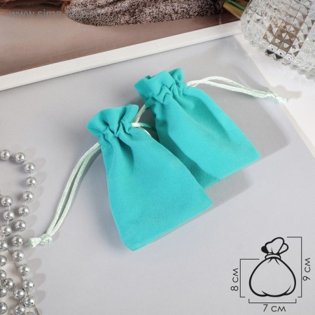 Velvet bag "Classics", 9 × 7 cm, blue color