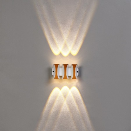 Facade lamp "Elegant", FSD-042, 6 W, 3000K, 3 rays, IP65, 220 V, plastic, white