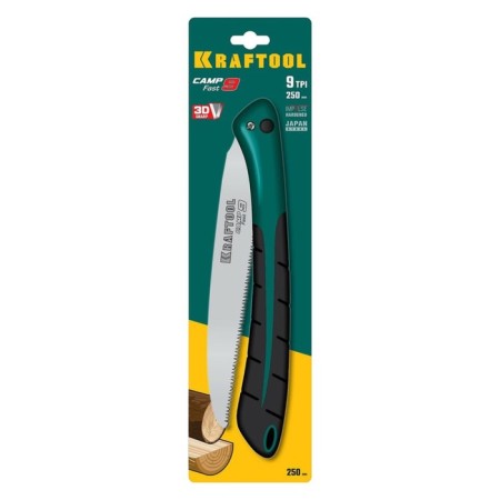 KRAFTOOL CAMP FAST 9 hacksaw, for rapid cut of raw wood, 250 mm