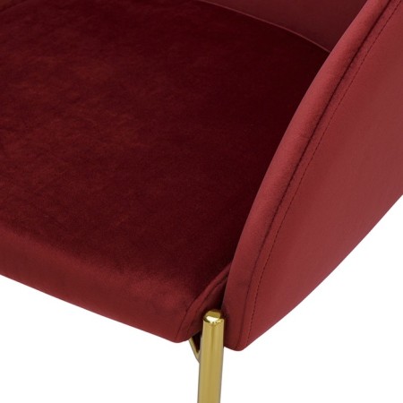 Raspy chair, 555 × 570 × 780 mm, velor, burgundy color-4