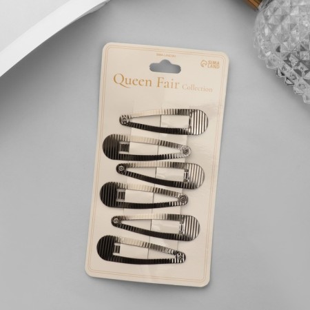 Invisibility for hair "openwork" (set 6 pcs) strip, 5 cm, dark silver