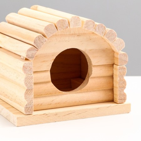 Wooden rodent house, 11 x 10 x 9 cm-3