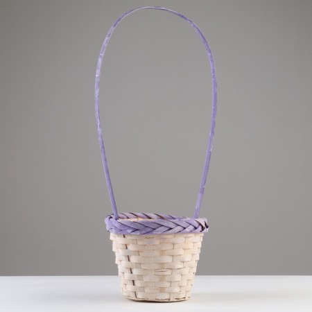 Wicker basket, d18x15/50, purple, bamboo-2