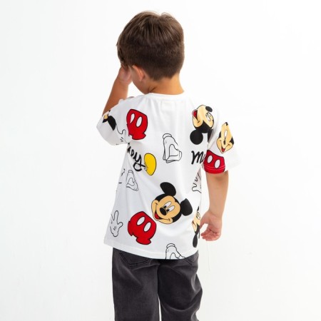 Children's Mickey T-shirt, white color, height 122-128 cm (7-8 years)-4