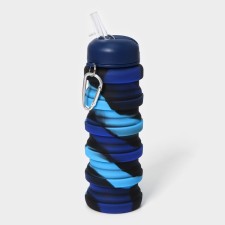 A bottle of water is folding, 500 ml, silicone, 7 × 21 cm, blue color
