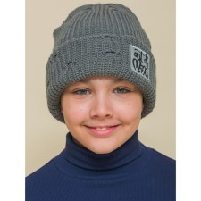Children's hat, size 51-52, gray color