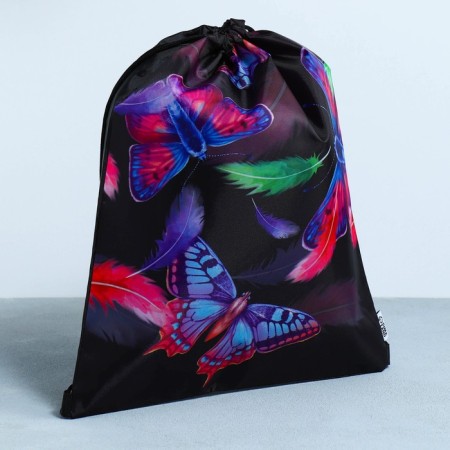 Shoe bag "Bright butterflies" Bologna material, 30 x 40 cm-1