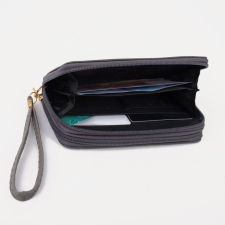 Women's wallet on lightning, gray color-3