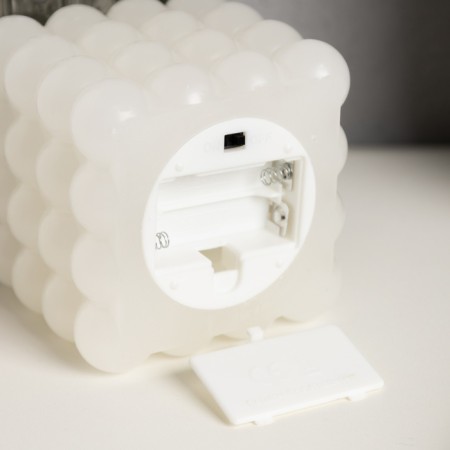 LED candle “White Cube”, 10 × 11.5 × 10 cm, wax, plastic, batteries AAAX3 (not in the kit), glow warm white-2