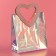 PVC gift package, pink, irrediscent, 20 x 18 x 10 cm