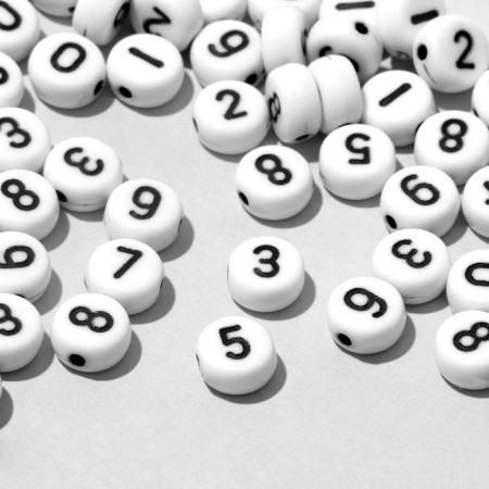 Acrylic bead “Figures and Symbols” mix, 7 × 4 mm, set 10 g, black and white color-1