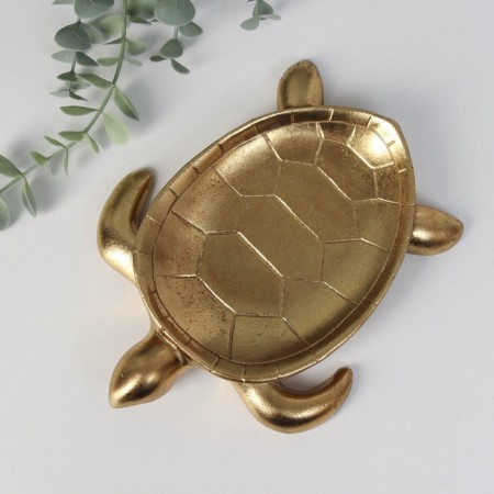 Souvenir Polystone stand "Golden Turtle" 21.8x17x4.5 cm-3
