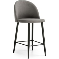 Metal amisore stool/velor, black/gray 48x53x95 cm