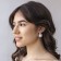 Earrings with pearls "splendor" two circles, white color in silver