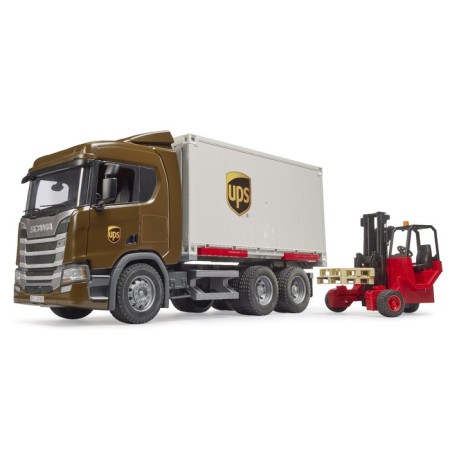 Bruder Scania car, delivery service, with a loader and pallets-2
