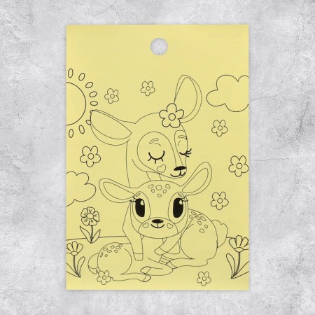 Paper stickers "Deer and Teddy Bear", with coloring on the back, 11 × 15.5 cm-2