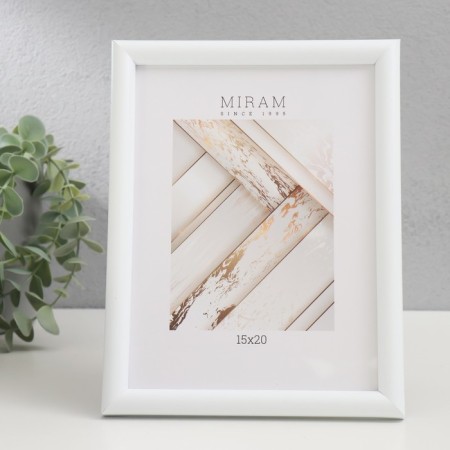 Photo frame plastic "Mira" 15x20 cm white (plastic screen)-1