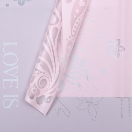 Floristic film, "butterflies of love", pink 58x58cm