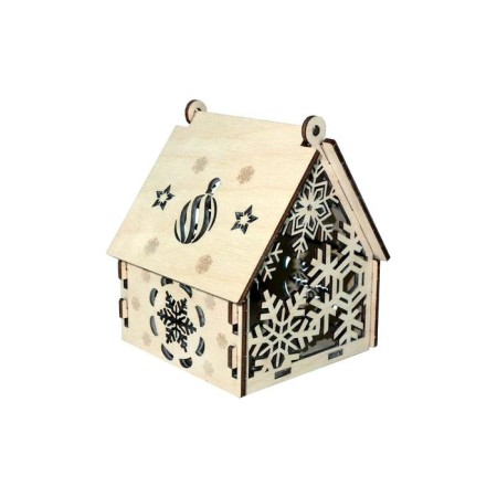 Designer Wooden "House Snowflake"