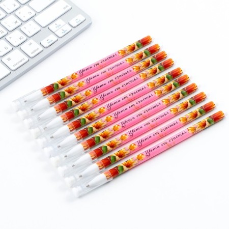 Handle Blue Blue Paste 0.5 mm with a cap “Bloom with happiness” Plastic-1