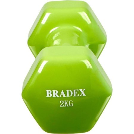 Rubberized dumbbells Bradex SF 0535, light green, 2 kg-1