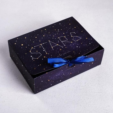 Gift box, packaging, "Stars", 16.5 x 12.5 x 5 cm, without tape-1