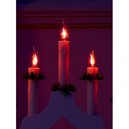 LED figure "Christmas hill" 39.5 × 33 × 5 cm, wood, 220 V, flame effect-7