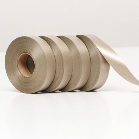 Ribbon for decor and gifts, beige khaki, 2 cm x 45 m-1
