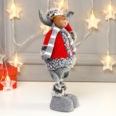 Interior doll "Losik in a red fur coat and cap" 34 cm-2