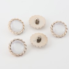 A set of buttons on the leg, d = 21.5 mm, 5 pcs, white/gold color