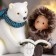 Polystone souvenir "White Bear with the baby read the book" 9x9.5x12.5 cm